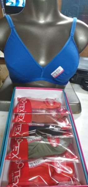 Ladies Plain Blue Bra 03