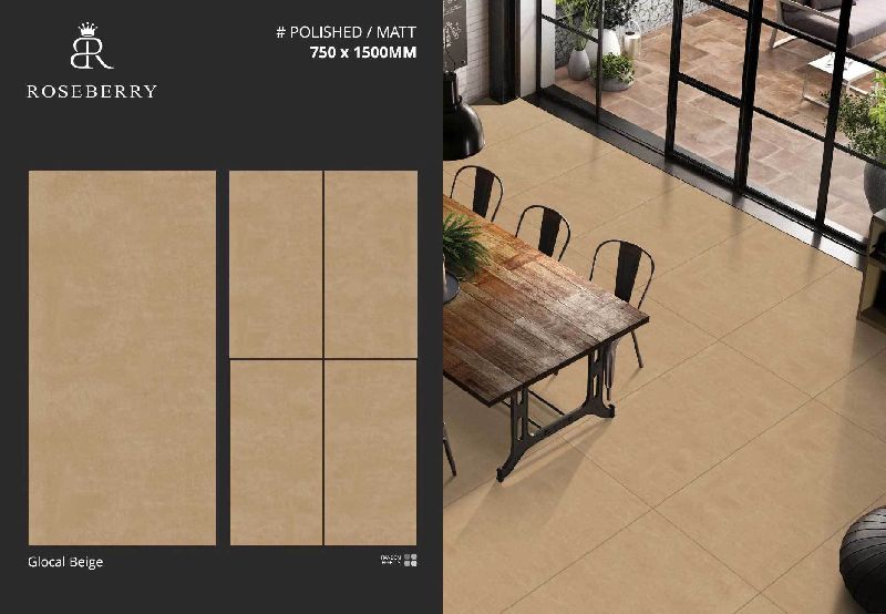Glocal Beige Polished Matt Finish Floor Tile