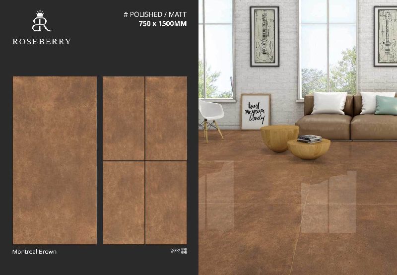 Montreal Brown Polished Matt Finish Floor Tile