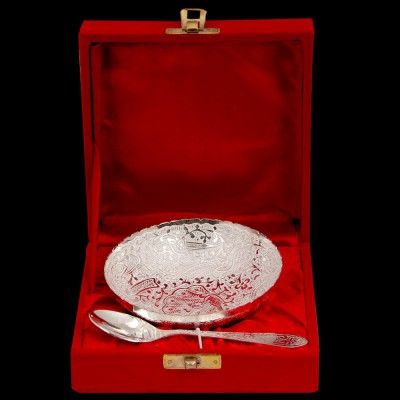 Silver Plated Bowl with Spoon 01