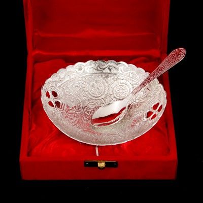 Silver Plated Bowl with Spoon 02