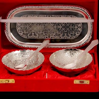 Silver Plated Bowl And Spoon Set 01