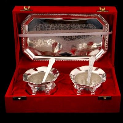 Silver Plated Bowl And Spoon Set 02