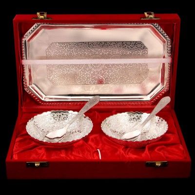 Silver Plated Bowl And Spoon Set 03