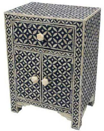 MB204 Bone Inlay Bedside Table