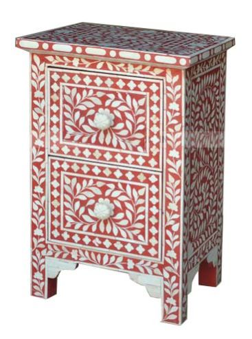 MB207 Bone Inlay Bedside Table