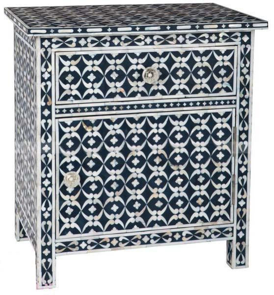 MB238 Bone Inlay Bedside Table