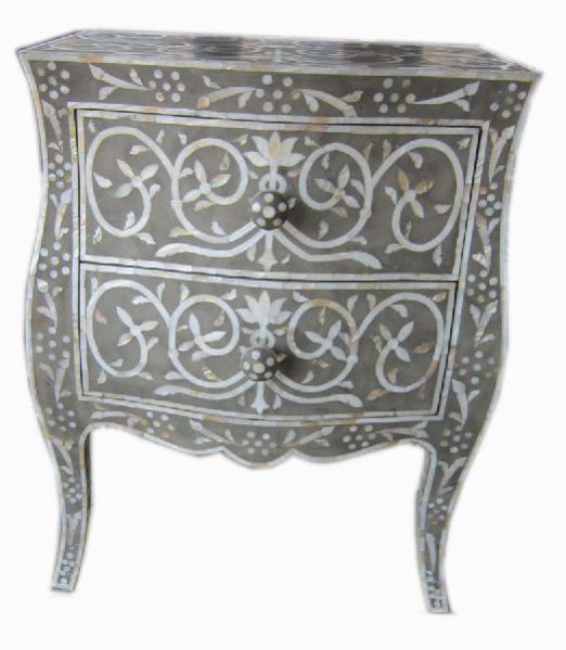 MB246 Bone Inlay Bedside Table