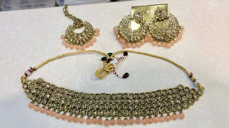 Polki Choker Necklace Set 04