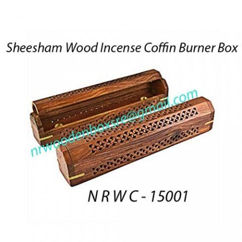 NRWC-15001 Sheesham Wood Incense Coffin Burner Box