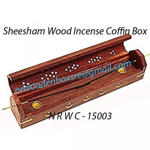 NRWC-15003 Sheesham Wood Incense Coffin Burner Box