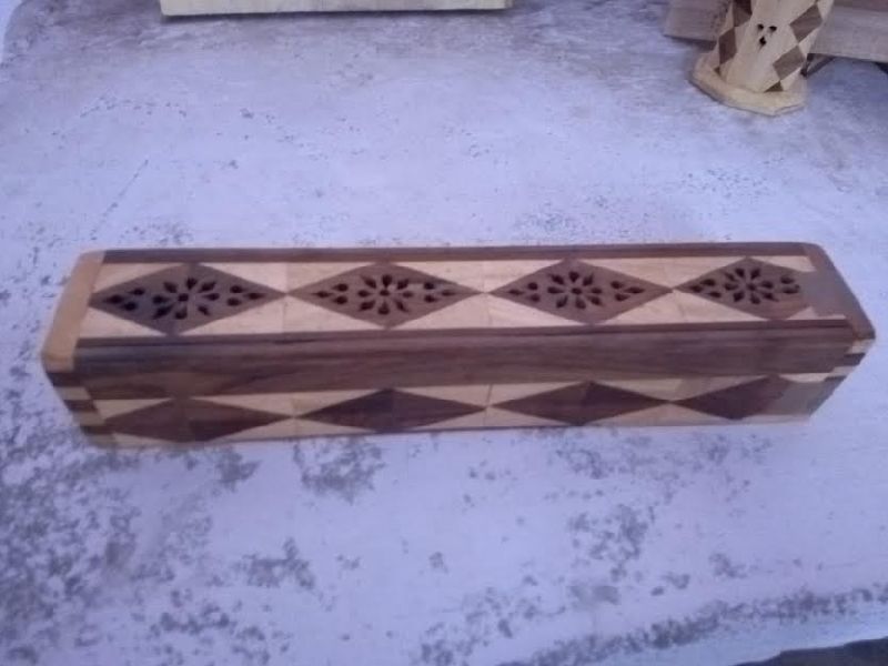 NRWC-15004 Sheesham Wood Incense Coffin Burner Box