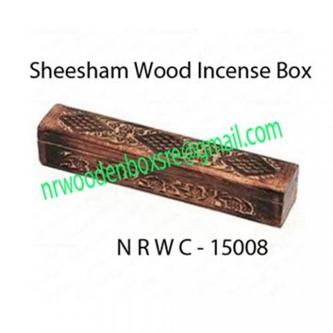 NRWC-15008 Sheesham Wood Incense Coffin Burner Box