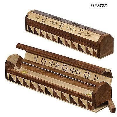 NRWC-15010 Sheesham Wood Incense Coffin Burner Box