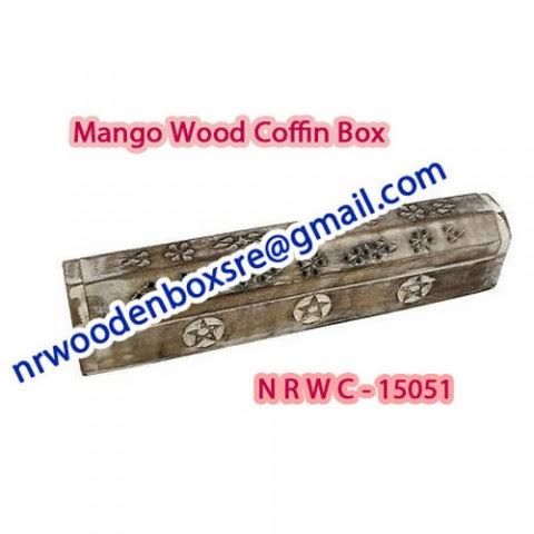 NRWC-15051 Sheesham Wood Incense Coffin Burner Box