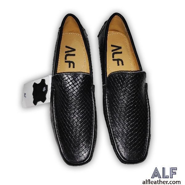 Mens Black Leather Loafer Shoes 01