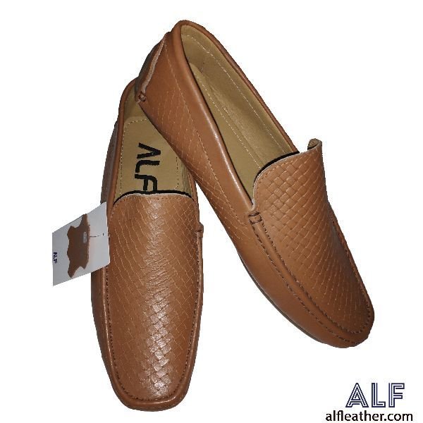 Mens Brown Leather Loafer Shoes 06