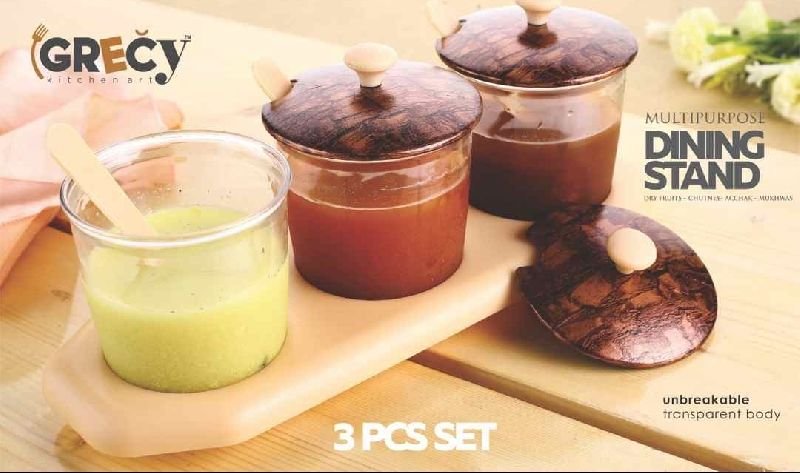 3PC Wooden Chutney Tray 03