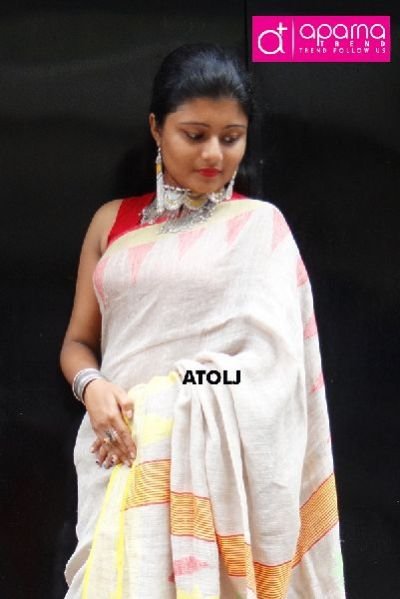 Jamdani Linen Saree 01