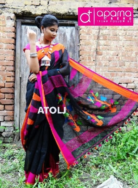 Jamdani Linen Saree 03