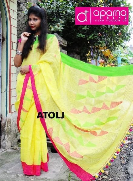 Jamdani Linen Saree 04