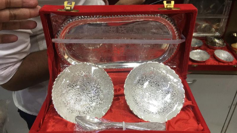 Silver Plated Bowl And Spoon Set 05