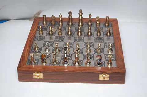 Brass Chess Board Set