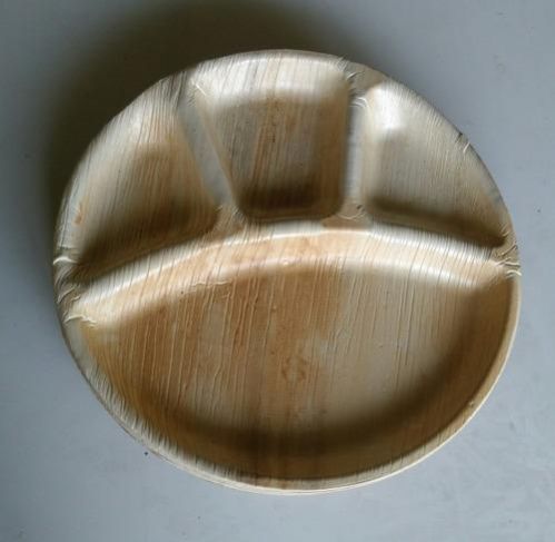 Areca Leaf Round Partition Plate