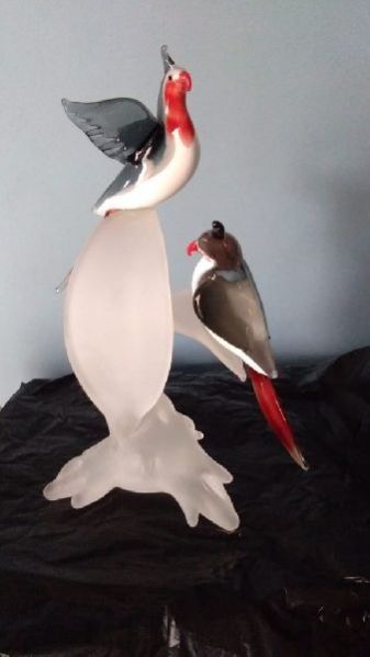 Handcrafted Glass Bird Statue 01