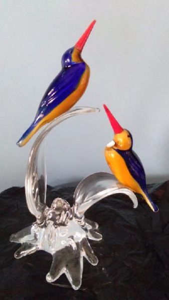 Handcrafted Glass Bird Statue 03