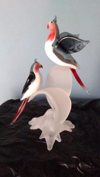 Handcrafted Glass Bird Statue 05