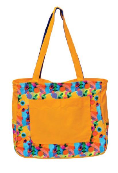 GAJB-116L Flower Print Yellow Large Sized Bag