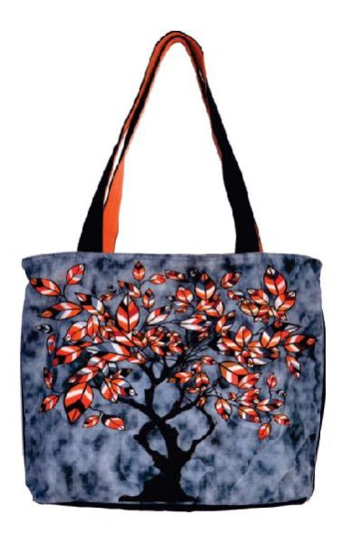 GAJB-135L Tree Print Black Large Sized Bag