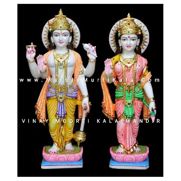 Marble Vishnu laxmi Statue