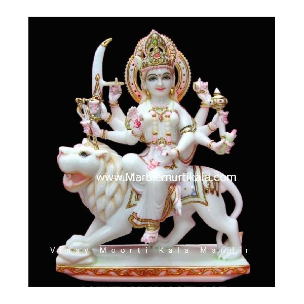 White Marble Durga Maa Statue