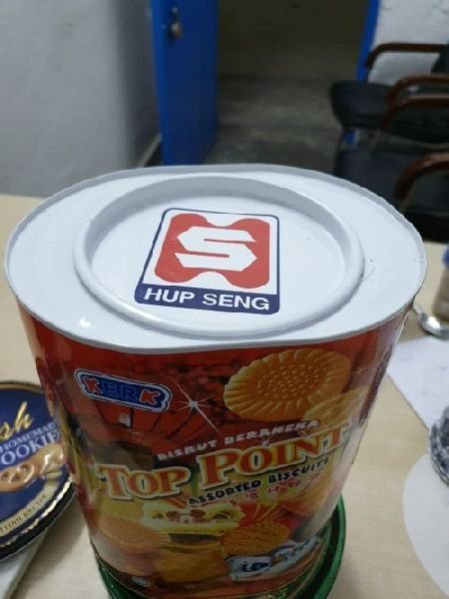 600Gm Oval Shape Cookies.Coffee Tin Box