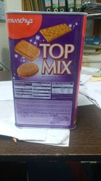 Square Toffee Cookies Tin Box