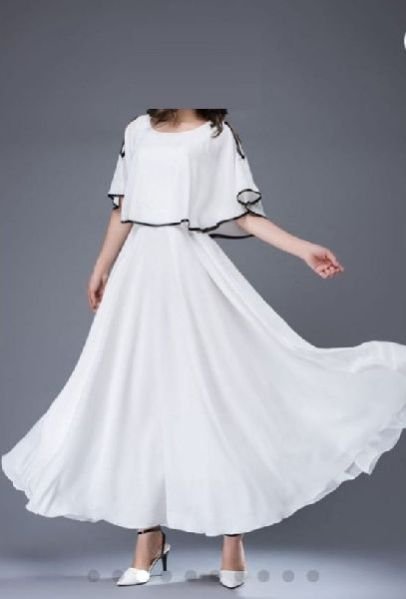 White Designer One Piece Dress