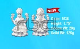 1038 Sterling Silver Laxmi Ganesh Statue