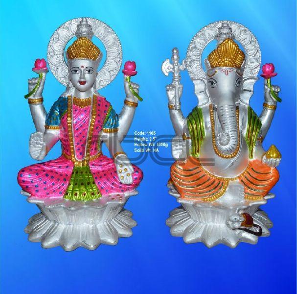 1105 Sterling Silver Laxmi Ganesh Statue