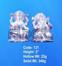 121 Sterling Silver Laxmi Ganesh Statue