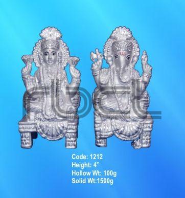 1212 Sterling Silver Laxmi Ganesh Statue