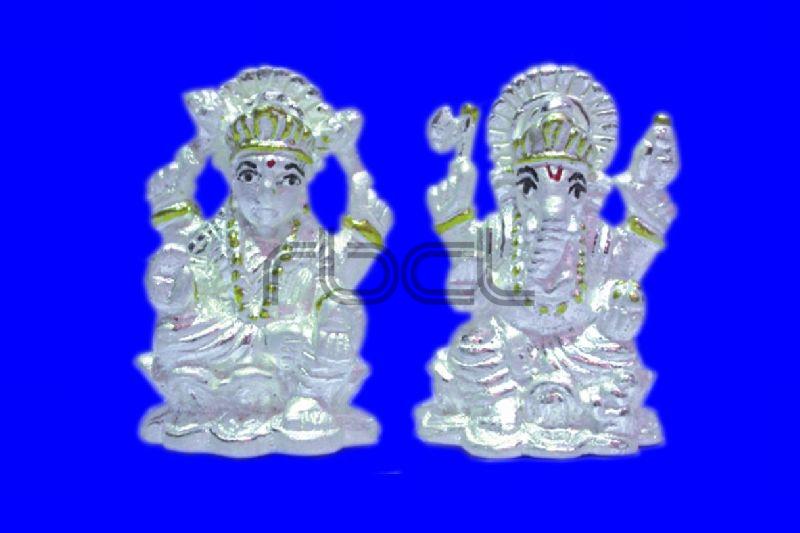 123 Silver Laxmi Ganesh Statue