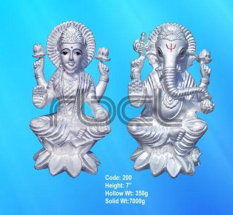 200 Sterling Silver Laxmi Ganesh Statue