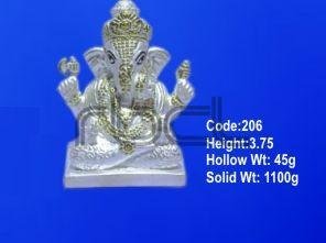 206 Sterling Silver Ganesh Statue