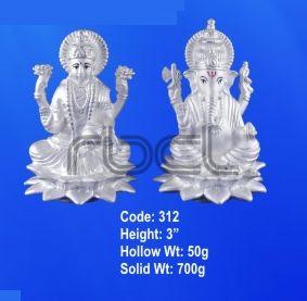 312 Sterling Silver Laxmi Ganesh Statue