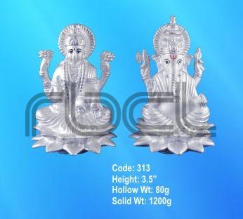 313 Sterling Silver Laxmi Ganesh Statue