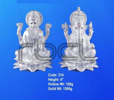 314 Sterling Silver Laxmi Ganesh Statue