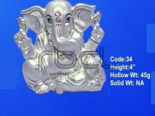 34 Sterling Silver Ganesh Statue