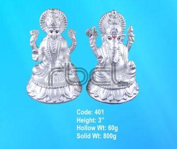 401 Sterling Silver Laxmi Ganesh Statue
